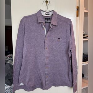 Ted Baker Burgundy/Purple Long Sleeve Button Up